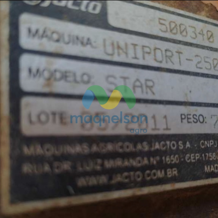 jacto pulverizador uniport 2500 2011 diesel 1p semiautomatico