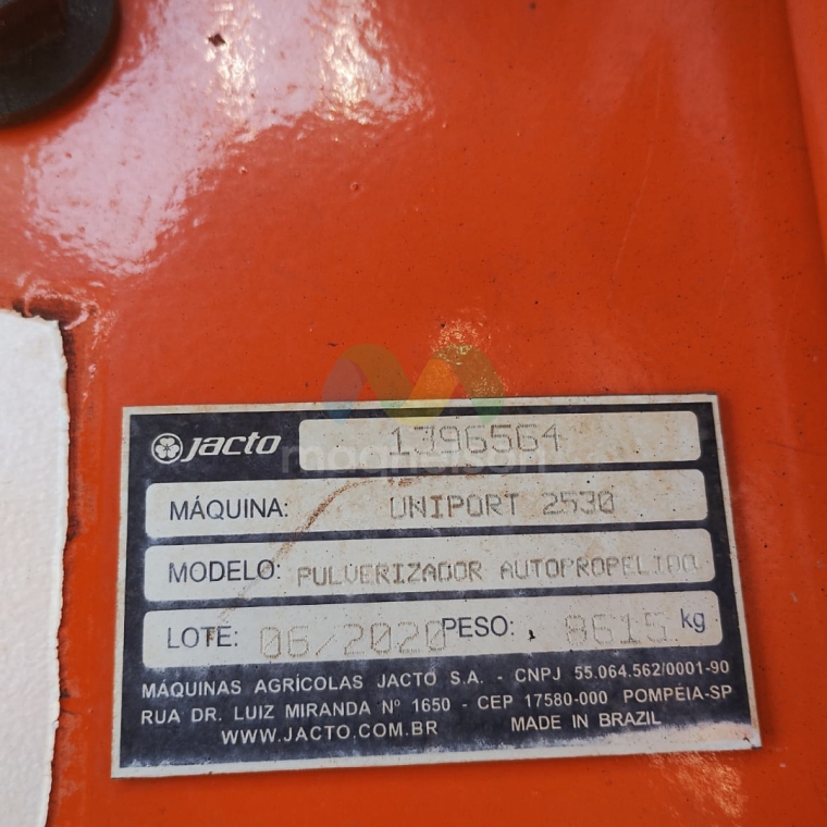 jacto pulverizador uniport 2530 2020 diesel 1p semiautomatico10