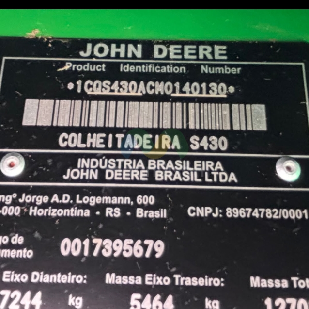 john deere colheitadeira s430 - diesel 1p automatico 202119