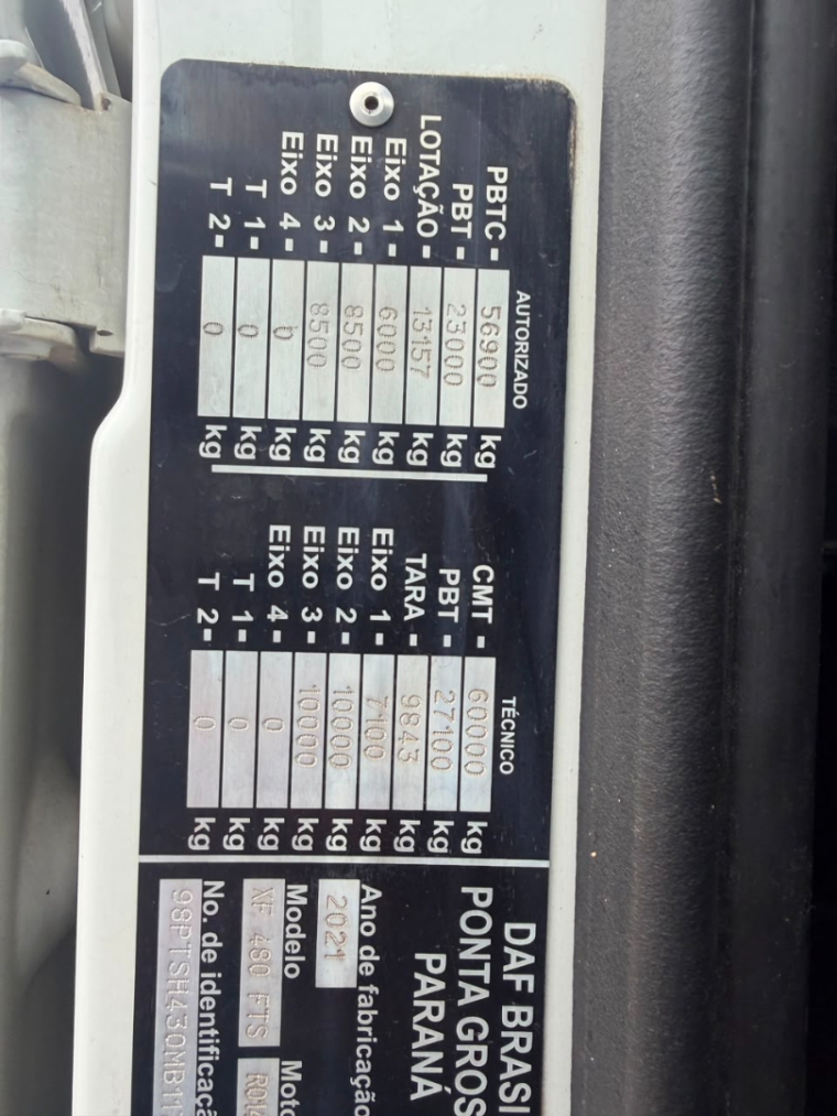 daf xf fts 480 6x2 euro 5 diesel 2p automatico 20215