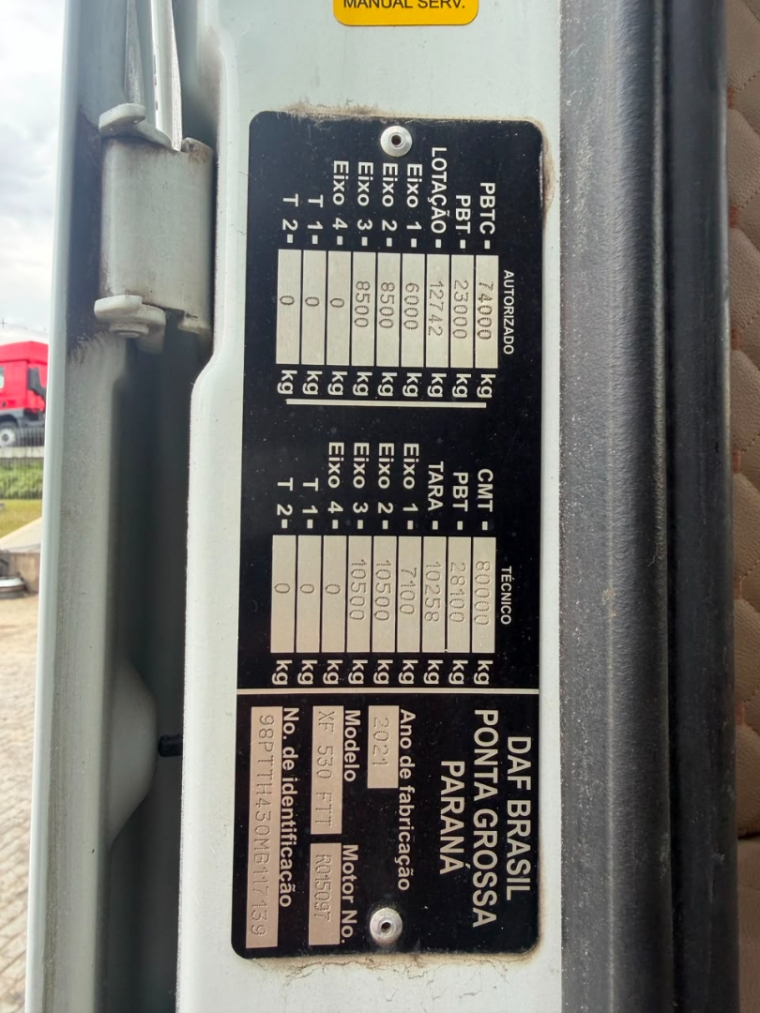 daf xf ftt 530 6x4 euro 5 diesel 2p automatico 202116