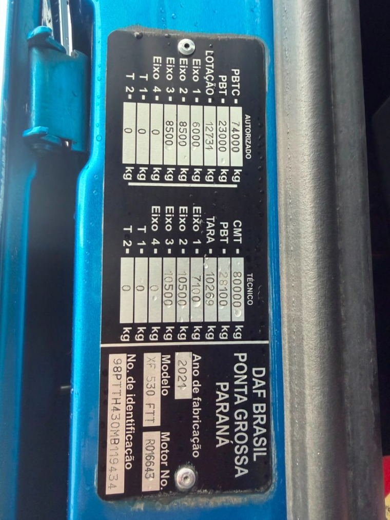 daf xf ftt 530 6x4 euro 5 diesel 2p automatico 202111