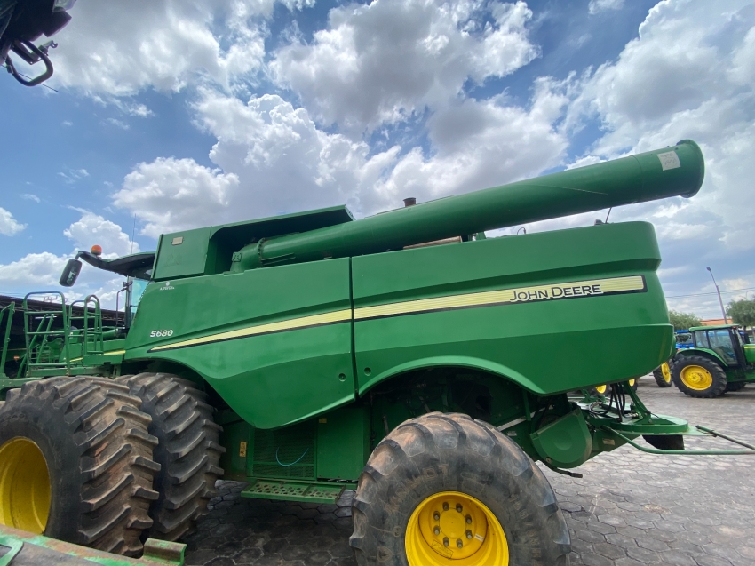 colheitadeira john deere s680, ano 2014, plataforma draper 40 pes3
