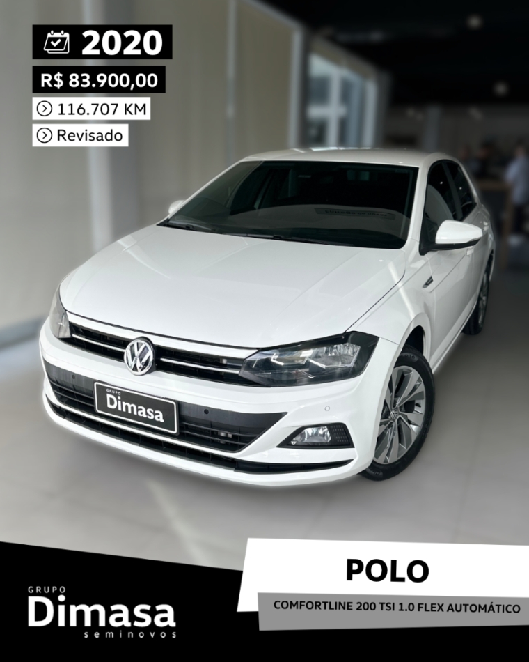polo comfortline 200 tsi 1.0 flex 12v automatico 2020