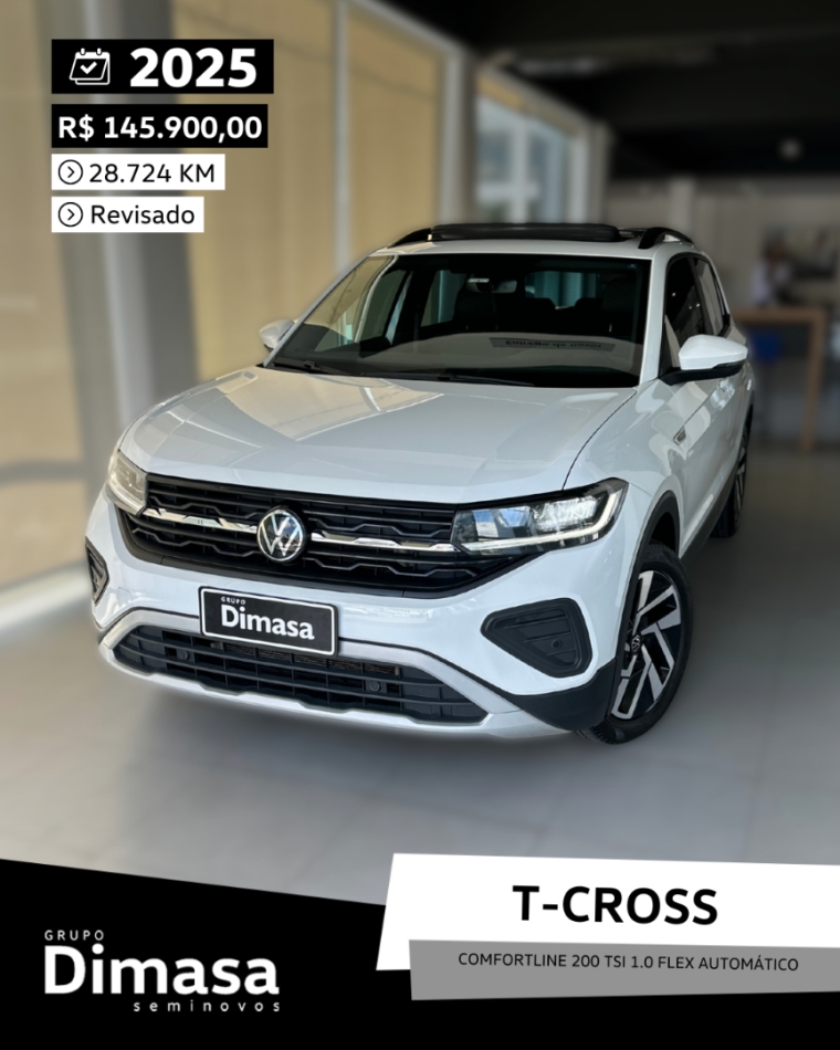t-cross comfortline 200 tsi 1.0 flex automatico 2025