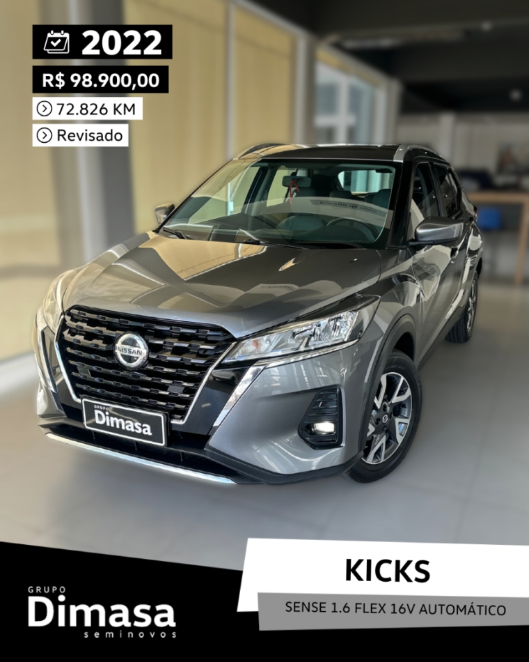 kicks sense 1.6 flex 16v automatico 2022