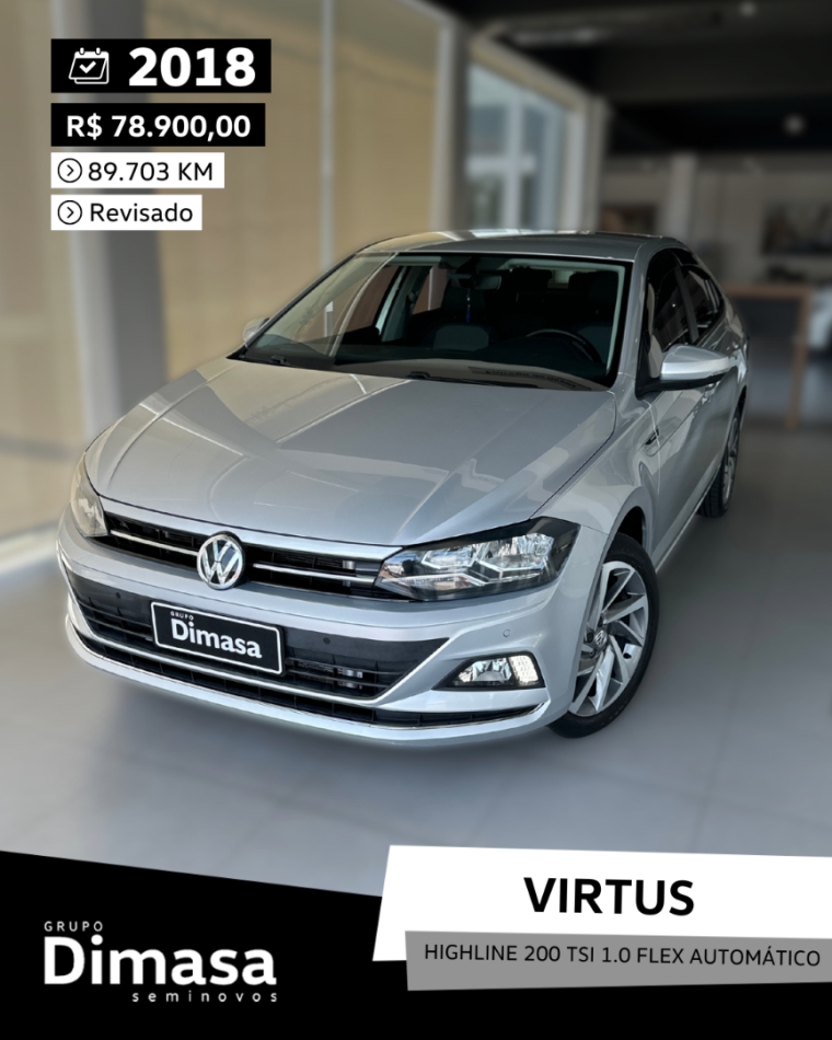 virtus highline 200 tsi 1.0 flex 12v automatico 2018