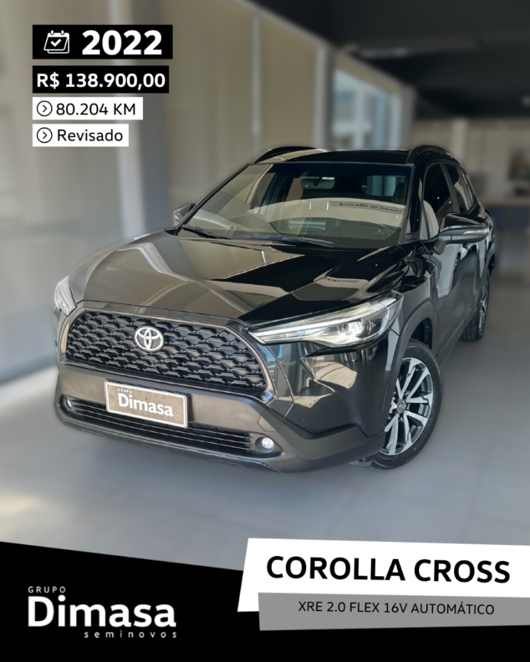 corolla cross xre 2.0 flex 16v automatico 2022
