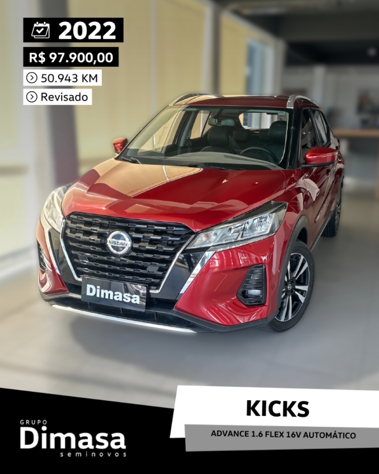 kicks advance 1.6 flex 16v automatico 2022
