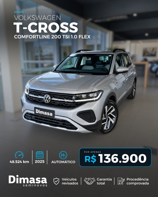 VOLKSWAGEN T-CROSS COMFORTLINE 200 TSI 1.0 FLEX 20250