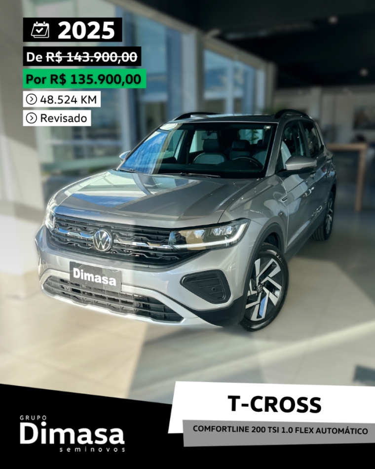 t-cross comfortline 200 tsi 1.0 flex automatico 2025