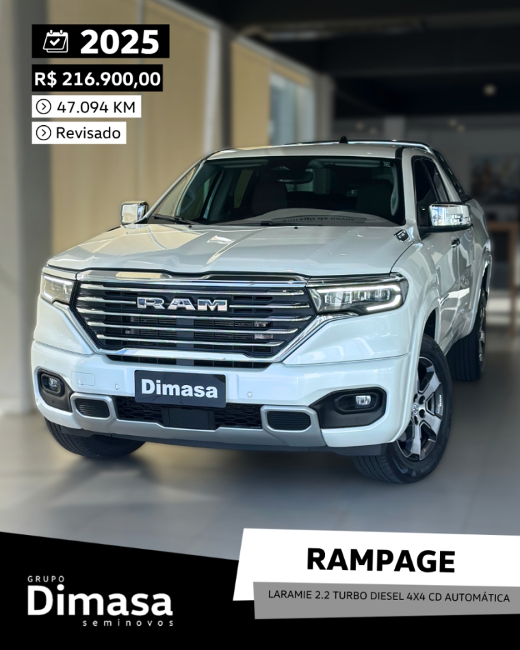 rampage laramie 2.2 turbo diesel 4x4 cd automatica 2025