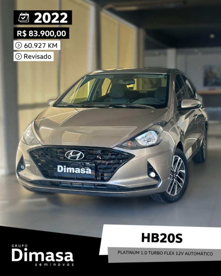 hb20s platinum 1.0 turbo flex 12v automatico 20220