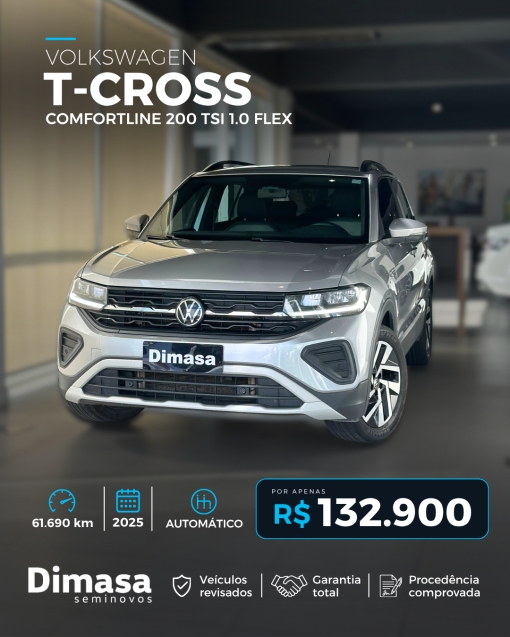 VOLKSWAGEN T-CROSS COMFORTLINE 200 TSI 1.0 FLEX 20250