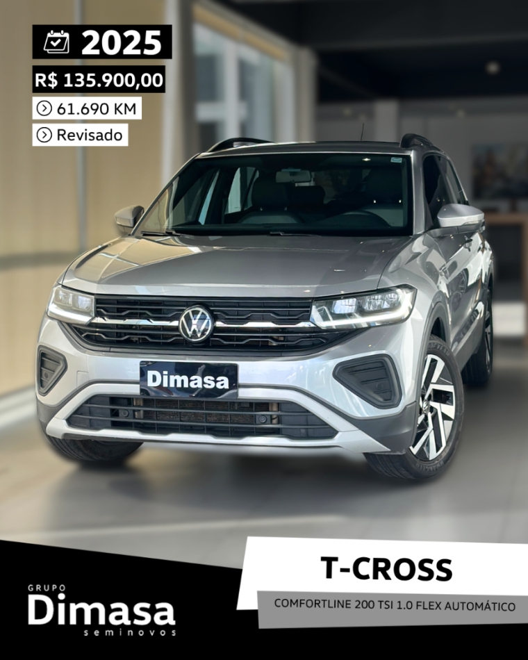 t-cross comfortline 200 tsi 1.0 flex automatico 20250