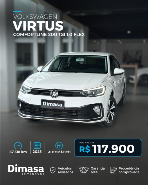 Virtus Comfortline 200 TSI 1.0 Flex 12V Automático 2025