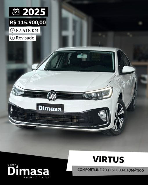 virtus comfortline 200 tsi 1.0 flex 12v automatico 20250