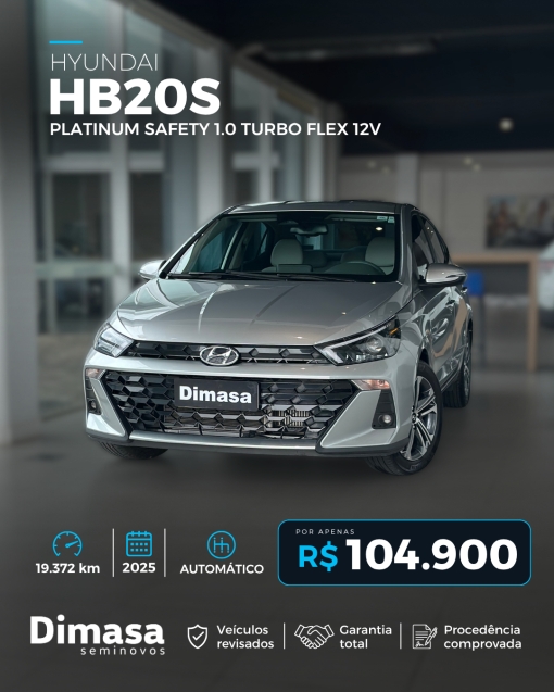 HYUNDAI HB20S PLATINUM SAFETY 1.0 TURBO FLEX 12V 2025