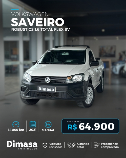 VOLKSWAGEN SAVEIRO ROBUST 1.6 TOTAL FLEX 8V 2021