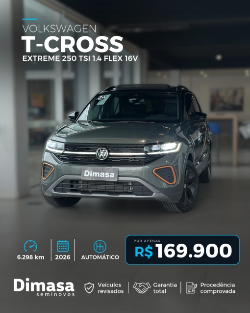 VOLKSWAGEN T-CROSS EXTREME 250 TSI 1.4 FLEX 16V 20260