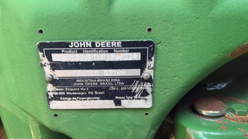 john deere trator 8320r  diesel 1p automatico 20171
