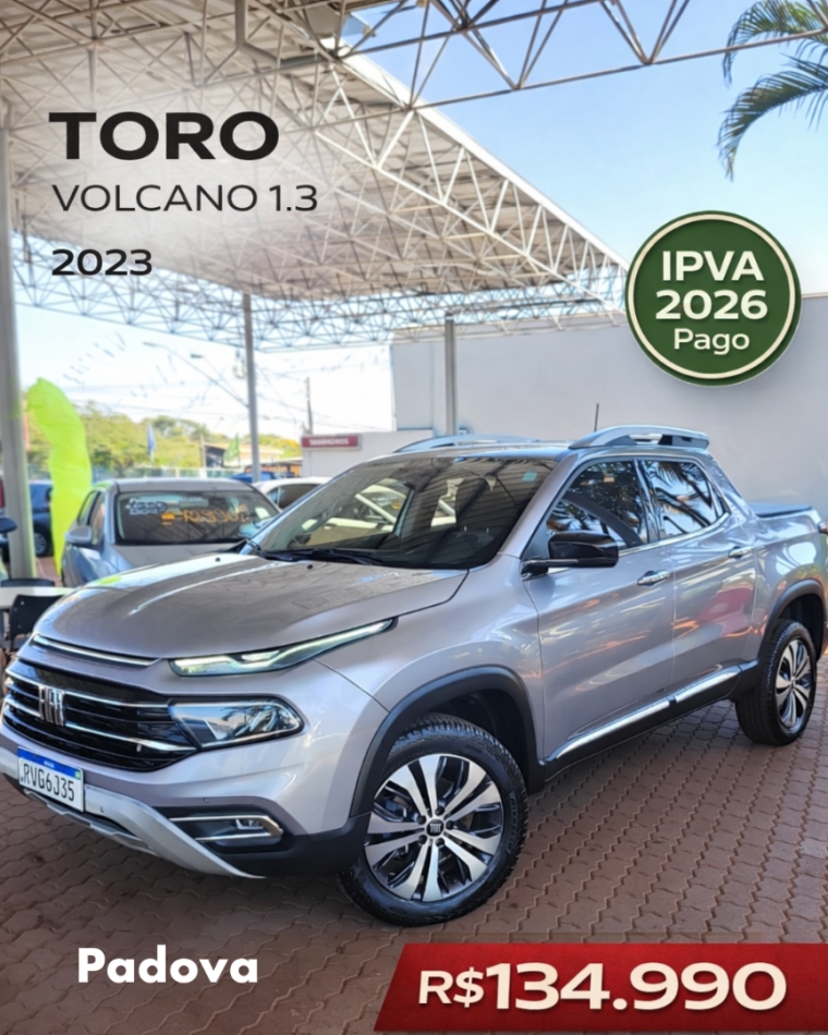 fiat toro 1.3 turbo 270 flex volcano at6 4p automatico 2023