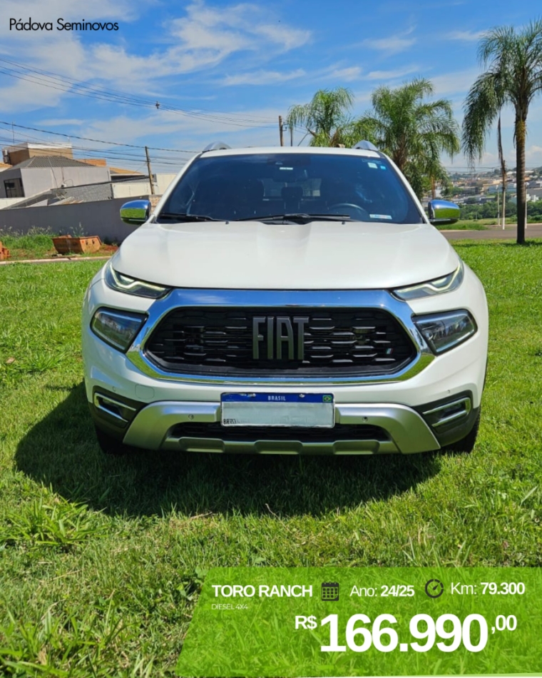 fiat toro 2.0 16v turbo diesel ranch 4wd at9 4p automatico 2025